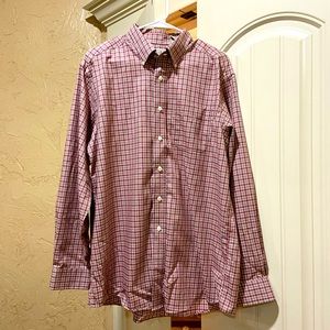 L.L. Bean button down long sleeved shirt, size large.